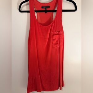 BCBG Max Azria 100% Silk Racerback Tank Top | Coral Red | Size M | Lined